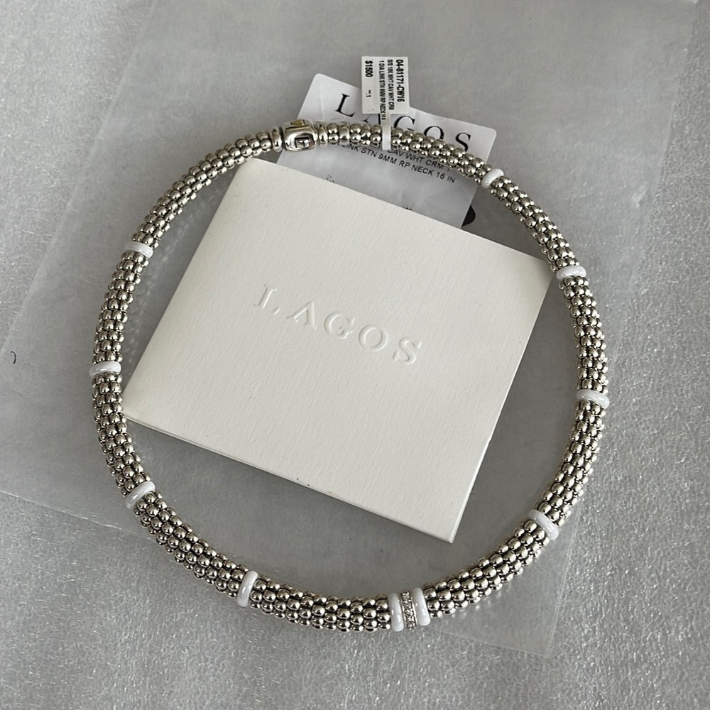LAGOS Single Station Diamond Caviar Necklace 16”